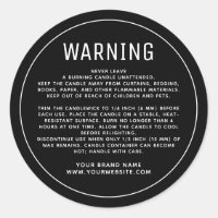Minimalist black product warning label