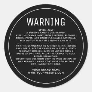 Minimalist black product warning label
