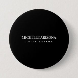 Minimalist Black Professional Modern 7.5 Cm Round Badge