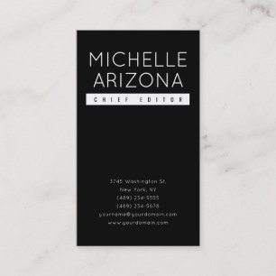 Minimalist Black Professional Modern Business Card