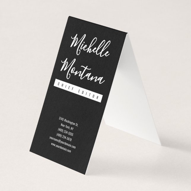 Minimalist Black Professional Modern Business Card (Front)
