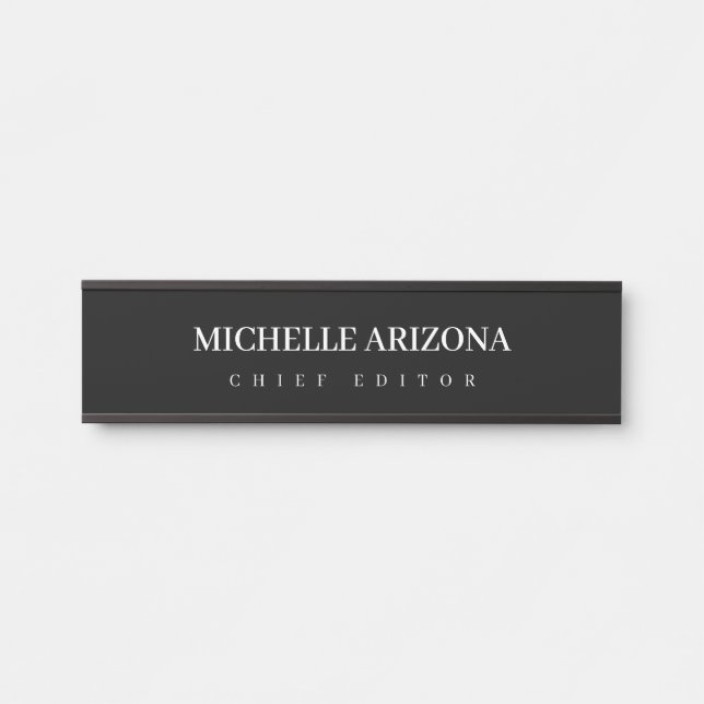 Minimalist Black Professional Modern Door Sign (Front)