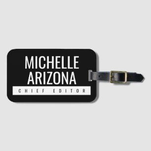 Minimalist Black Professional Modern Luggage Tag
