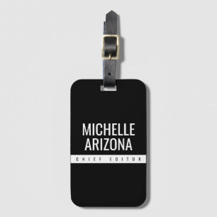 Minimalist Black Professional Modern Luggage Tag
