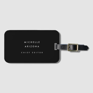 Minimalist Black Professional Modern Luggage Tag