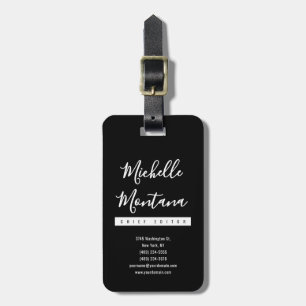 Minimalist Black Professional Modern Luggage Tag