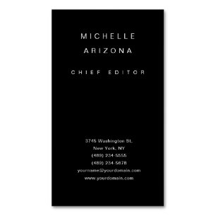 Minimalist Black Professional Modern Magnetic Business Card