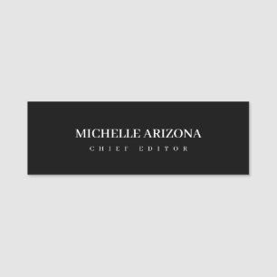 Minimalist Black Professional Modern Name Tag