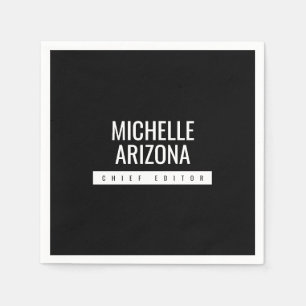 Minimalist Black Professional Modern Napkin