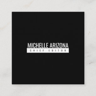 Minimalist Black Professional Modern Square Business Card