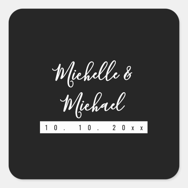 Minimalist Black Professional Modern Square Sticker (Front)