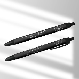 Minimalist Black Promotional Company Business Logo Black Ink Pen