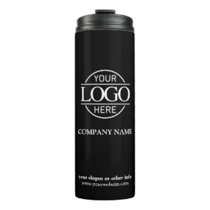 Minimalist Black Promotional Company Business Logo Thermal Tumbler