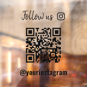 Minimalist Black QR Code Follow Us on Instagram