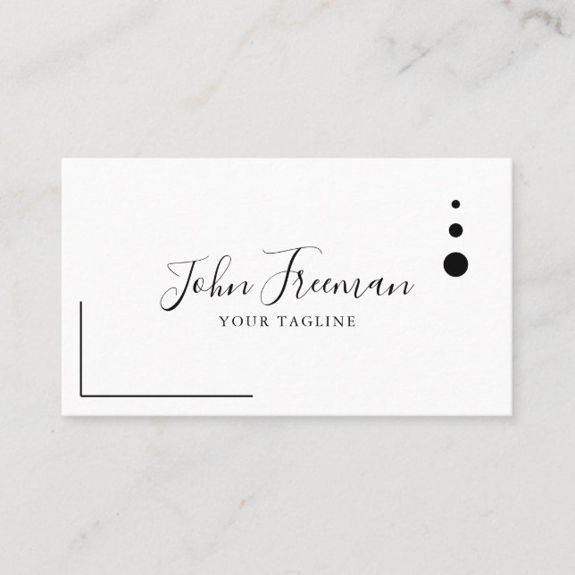 Minimalist Black Script Notary Loan Signing Agent Business Card (Front)