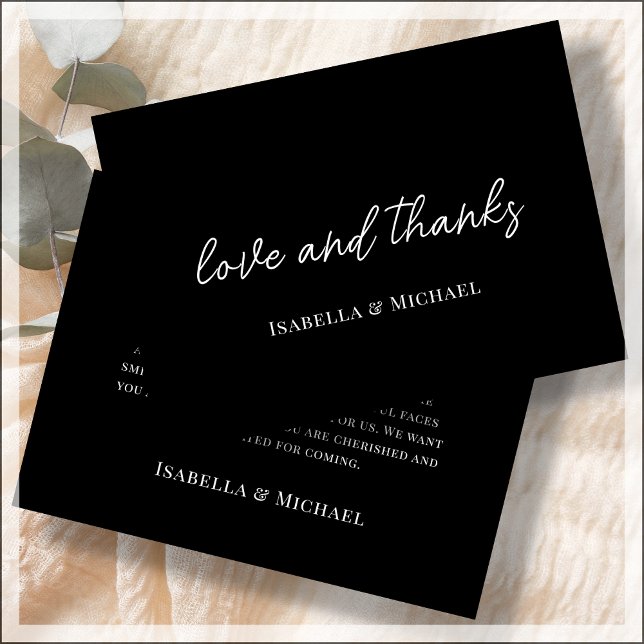 Minimalist Black | Script Wedding Thank You Cards (Creator Uploaded)