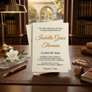 Minimalist Black Serif Typography Class of 2026 Invitation