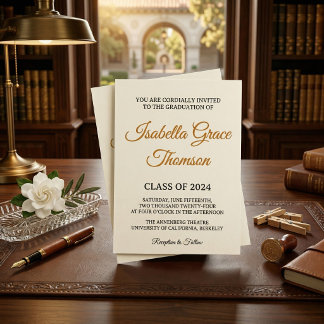 Minimalist Black Serif Typography Class of 2026 Invitation