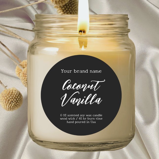 Minimalist black simple packaging candle label (Creator Uploaded)