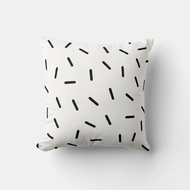 Minimalist Black Sprinkles Pattern Pillow (Front)