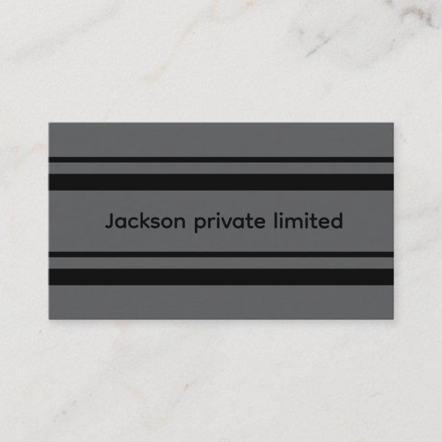Minimalist Black Striped Business Card (Front)