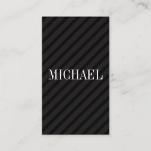 Minimalist Black Stripes with Serif Font Business Card