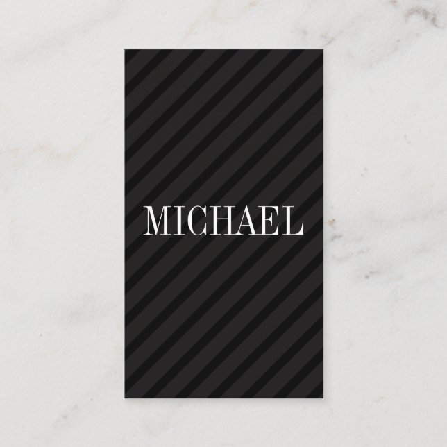 Minimalist Black Stripes with Serif Font Business Card (Front)