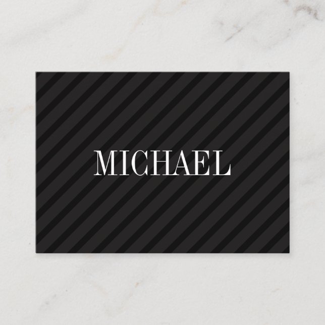 Minimalist Black Stripes with Serif Font Business Card (Front)