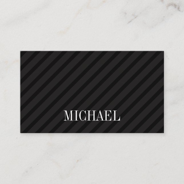 Minimalist Black Stripes with Serif Font Business Card (Front)