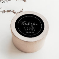 Minimalist | Black Thank You Wedding Favour Sticke