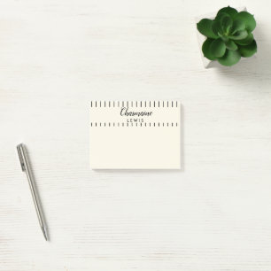 Minimalist black thin stripes personalised tan post-it notes