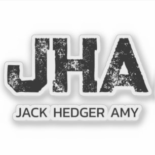 MINIMALIST BLACK THREE LETTER MONOGRAM NAME CLEAR
