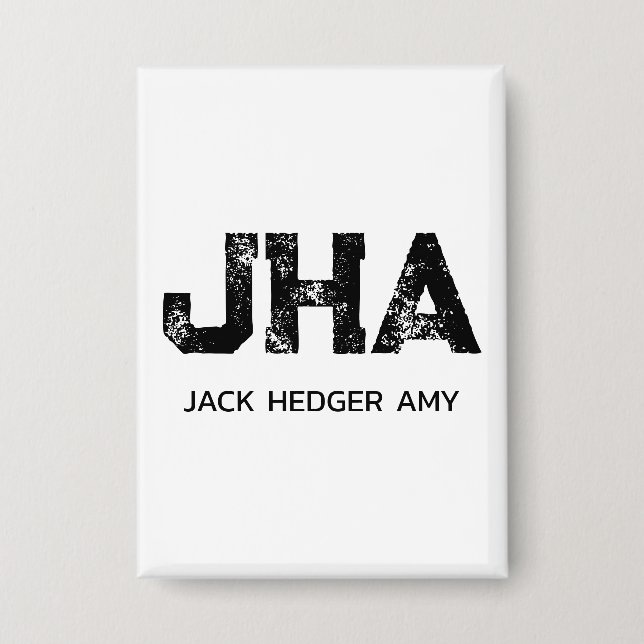 MINIMALIST BLACK THREE LETTER MONOGRAM NAME WHITE (Front)