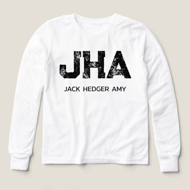 MINIMALIST BLACK THREE LETTER MONOGRAM NAME WHITE (Design Front)
