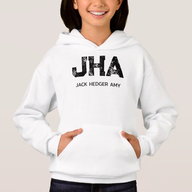 MINIMALIST BLACK THREE LETTER MONOGRAM NAME WHITE (Front)