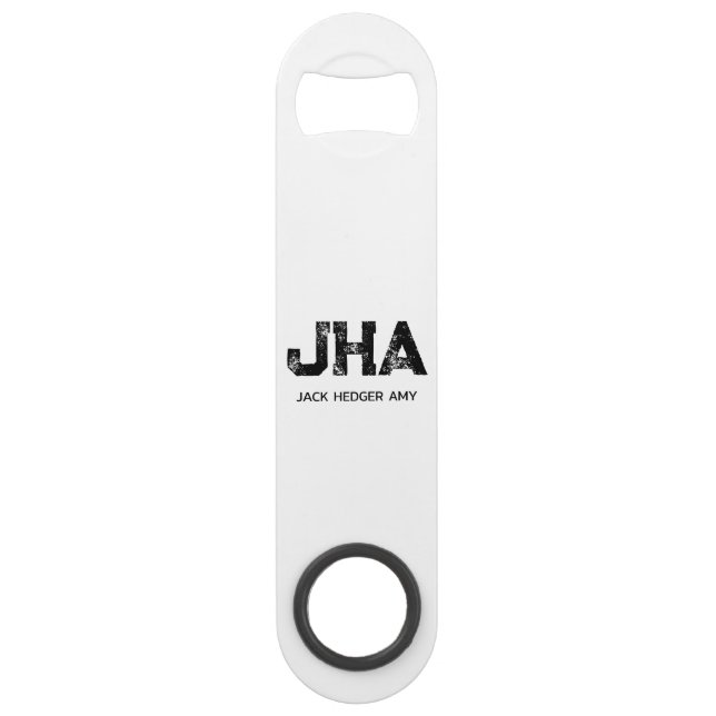 MINIMALIST BLACK THREE LETTER MONOGRAM NAME WHITE (Front)