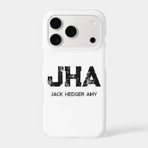 MINIMALIST BLACK THREE LETTER MONOGRAM NAME WHITE