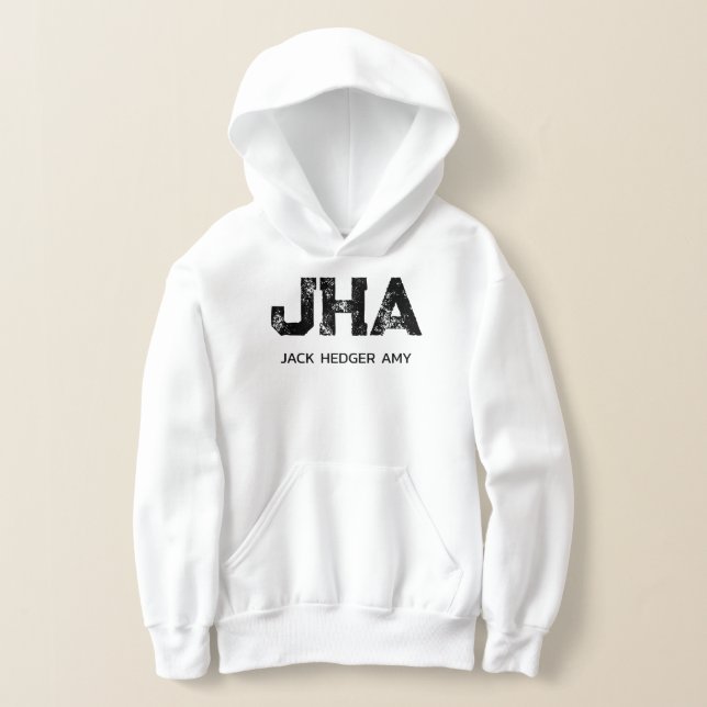 MINIMALIST BLACK THREE LETTER MONOGRAM NAME WHITE (Laydown)