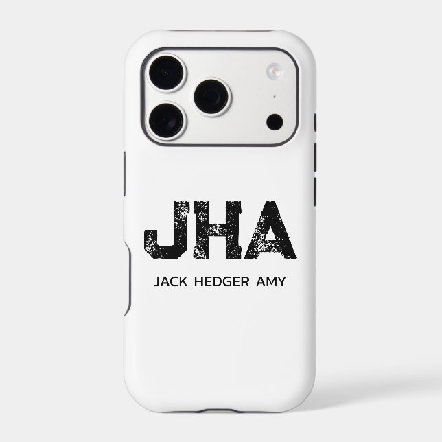 MINIMALIST BLACK THREE LETTER MONOGRAM NAME WHITE (Back)