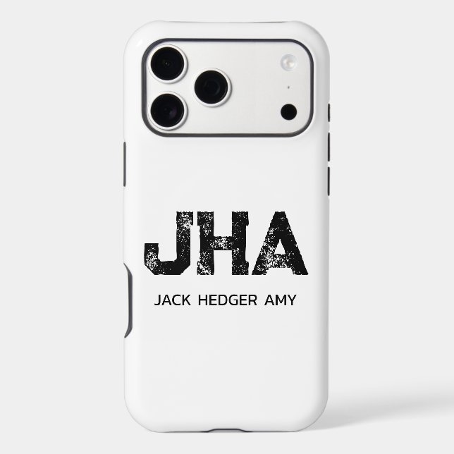 MINIMALIST BLACK THREE LETTER MONOGRAM NAME WHITE (Back)