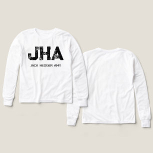 MINIMALIST BLACK THREE LETTER MONOGRAM NAME WHITE