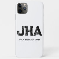 MINIMALIST BLACK THREE LETTER MONOGRAM NAME WHITE