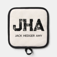 MINIMALIST BLACK THREE LETTER MONOGRAM NAME WHITE