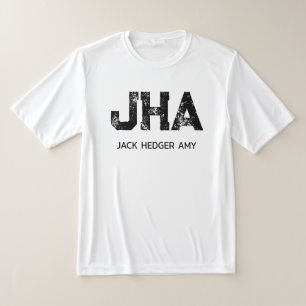 MINIMALIST BLACK THREE LETTER MONOGRAM NAME WHITE T-Shirt