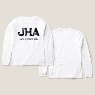 MINIMALIST BLACK THREE LETTER MONOGRAM NAME WHITE Tri-Blend SHIRT