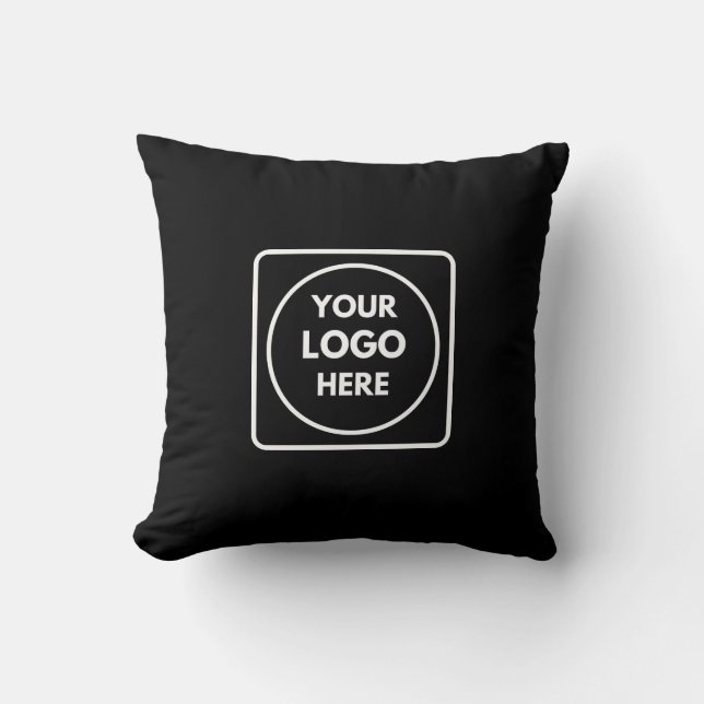 Minimalist Black Throw Pillow | Custom Business  (Front)