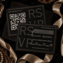 Minimalist Black Tie Formal Wedding QR Code