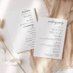 Minimalist Black Tie Wedding Ceremony Program Invitation<br><div class="desc">This minimalist wedding ceremony program features elegant modern script typography paired with clean, timeless layout. Designed to display your ceremony order, wedding party, and special details, this modern wedding program is perfect for classic, minimalist, and contemporary wedding styles. Fully customizable with your names, date, wedding party, and ceremony details. Ideal...</div>