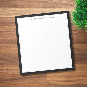 Minimalist Black Two Border Name Notepad