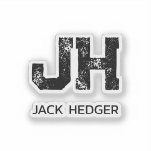 MINIMALIST BLACK TWO LETTER MONOGRAM NAME CLEAR